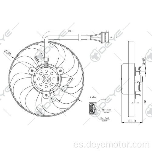 Motor de ventilador de enfriamiento del radiador para el asiento Toledo